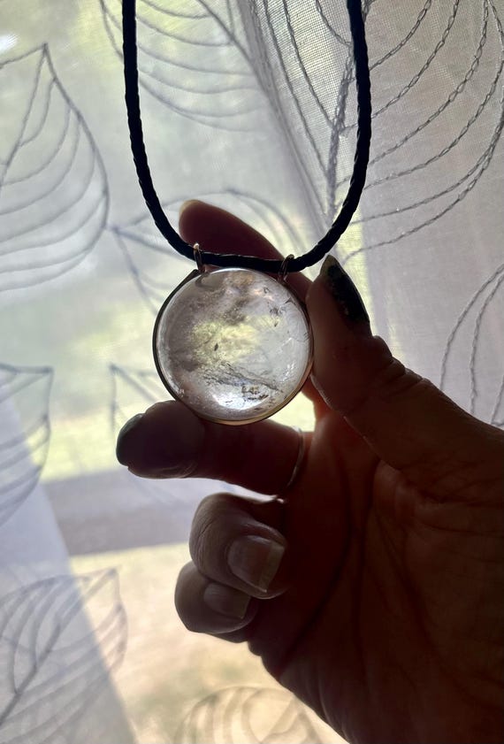Choose your Gemstone Crystal Ball,  Lemon Quartz, Amethyst, Smokey, Aquamarine Orb Pendant Necklace Sterling Silver Handmade Jewelry