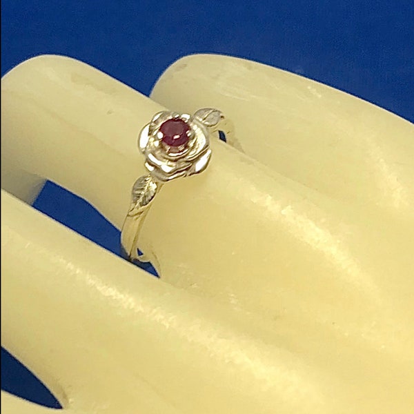 Sweet Ruby Rose Ring Sterling Silver Red Genuine Earth Mine Stones Alexandrite Sapphire size 3 4 5 6 7 8 9 10 11 Handmade Fine Jewelry