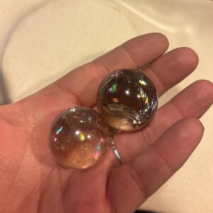 Large Quartz Crystal Ball Sphere w/ rainbow 30mm Copper Pendant Necklace free leather cord included handmade fine jewelry image 6