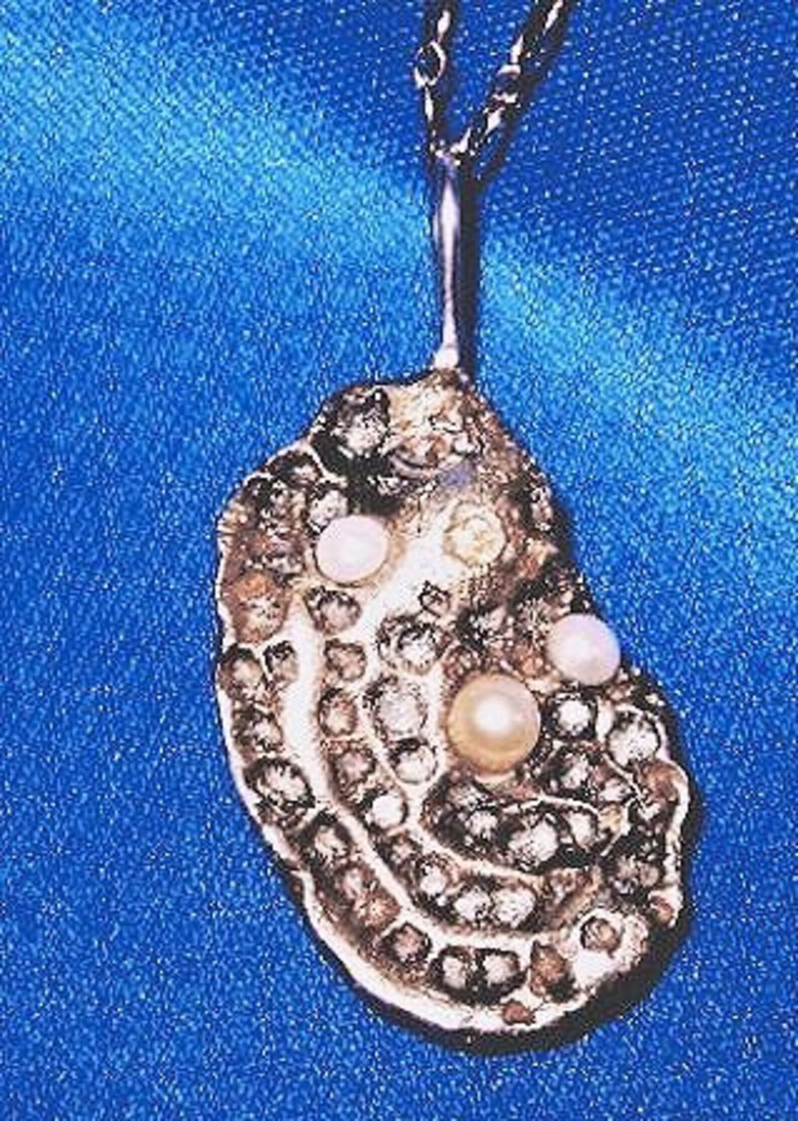 Organic Fine Silver PMC Oyster Shell Pendant Necklace Handmade Etsy