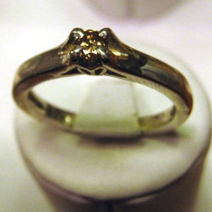 Champagne Diamond 20pts set in Sterling Solitaire ring image 1