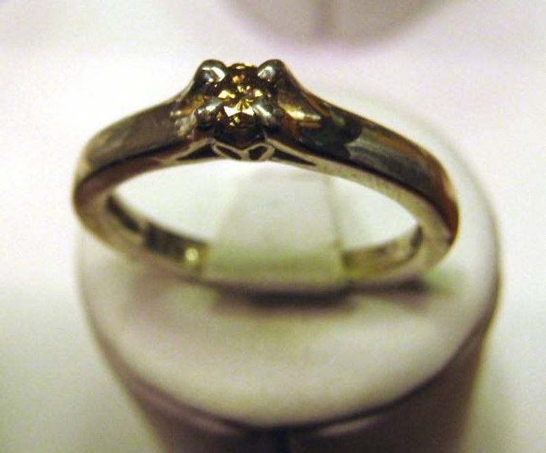 Champagne Diamond 20pts set in Sterling Solitaire ring image 1