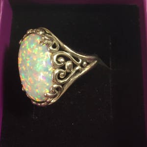 Choice of Lab created or Genuine Australian White Opal Ring Sterling Silver handmade fine jewelry size 4 5 6 7 8 9 10 11 custom image 10