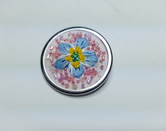 Forget me not flower hand-embroidered brooch, mothers day, gift for her, flower gifts, large brooch, forget me not, embellished jewellery