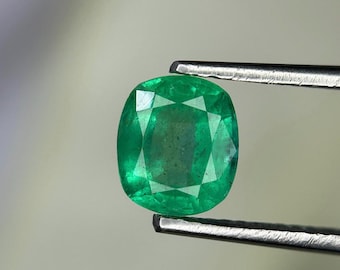 Zambia Emerald, Cushion Cut, 1.10 crt, 7x6 mm