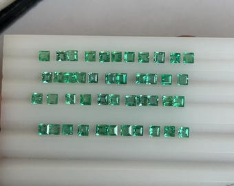 Emerald square Green Emerald: 3 mm calibration 6.50 carat total