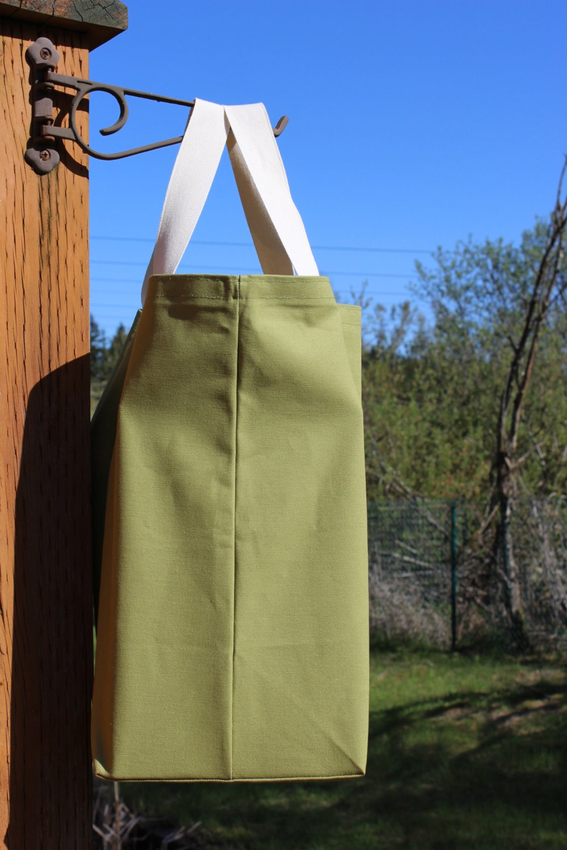 Canvas Tote Bag / Sage Green Canvas Reusable Shopping Bag Go Etsy