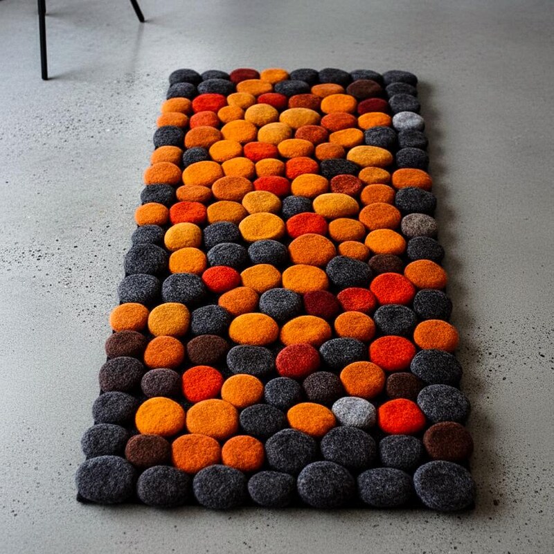 Ball Rug Felt Ball Rug - Etsy