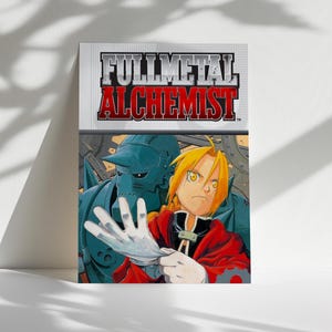 Póster de Fullmetal Alchemist, arte mural de Edward y Alphonse, impresión del manga y anime de FMA