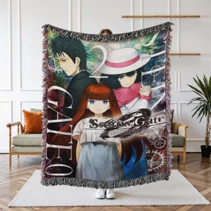 Steins;Gate Woven Tapestry, Anime Wall Hanging for Sci-Fi Anime Fans, Otaku Room Décor