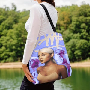 Ariana Grande Tote Bag, Personalized Custom Name Bag, Music Fan Gift, Reusable Shopping Tote