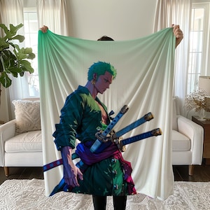 Zoro Sherpa Blanket: One Piece Anime Fleece Throw