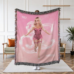 Sabrina Carpenter Woven Tapestry Blanket, Cozy Throw for Fans, Music Lover Room Decor