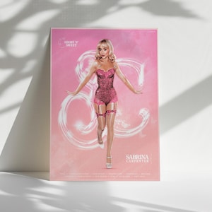 Sabrina Carpenter Poster, Pop Music Wall Art, Singer Portrait Print, Gift for Sabrina Fans, Room Decor