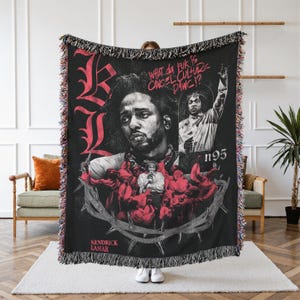 Kendrick Lamar Woven Tapestry Blanket, Cozy Throw for Fans, Hip-Hop Room Decor
