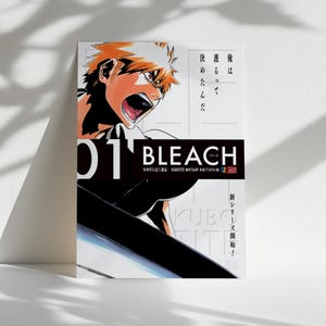 Bleach Anime Poster, Ichigo Kurosaki Wall Art, Japanese Manga Print for Fans