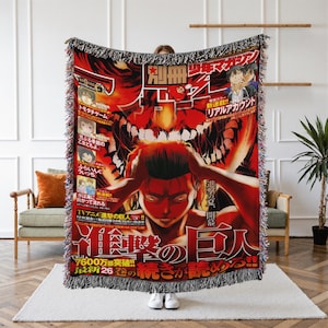 Attack on Titan Woven Tapestry, Anime Wall Hanging, Titan Manga Decor