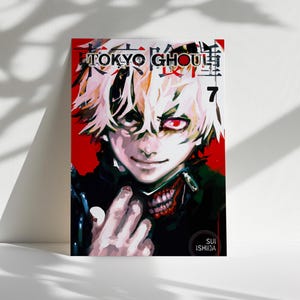 Tokyo Ghoul Kaneki Poster, Anime Wall Art, Japanese Dark Fantasy Manga Print