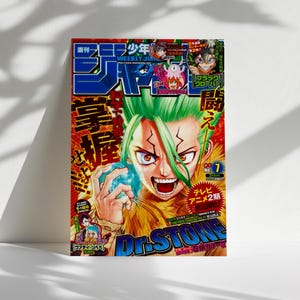 Dr. Stone Poster, Anime Wall Art, Japanese Sci-Fi Adventure Anime Print for Fans