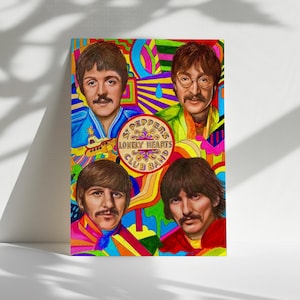 The Beatles Poster, Classic Rock Music Wall Art, Vintage Band Print, Gift for Beatles Fans, Music Room Decor
