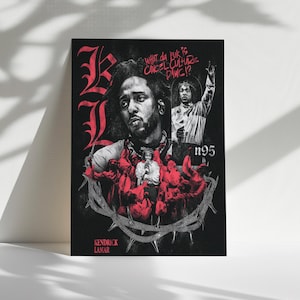 Kendrick Lamar Poster, Hip Hop Wall Art, Rap Music Print, Gift for Kendrick Fans, Rapper Room Decor