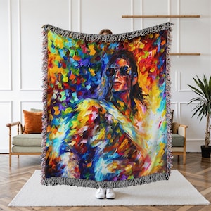 Michael Jackson Woven Tapestry Blanket, Cozy Throw for Fans, Music Lover Room Decor