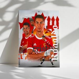 Cristiano Ronaldo Poster, Soccer Legend Wall Art, Athlete Portrait Print, Gift for Football Fans, Room Decor