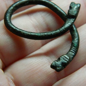 Anglo Saxon / Viking bronze decorated ring brooch a metal detecting / detector find snake head terminals artefact a great Gift / present