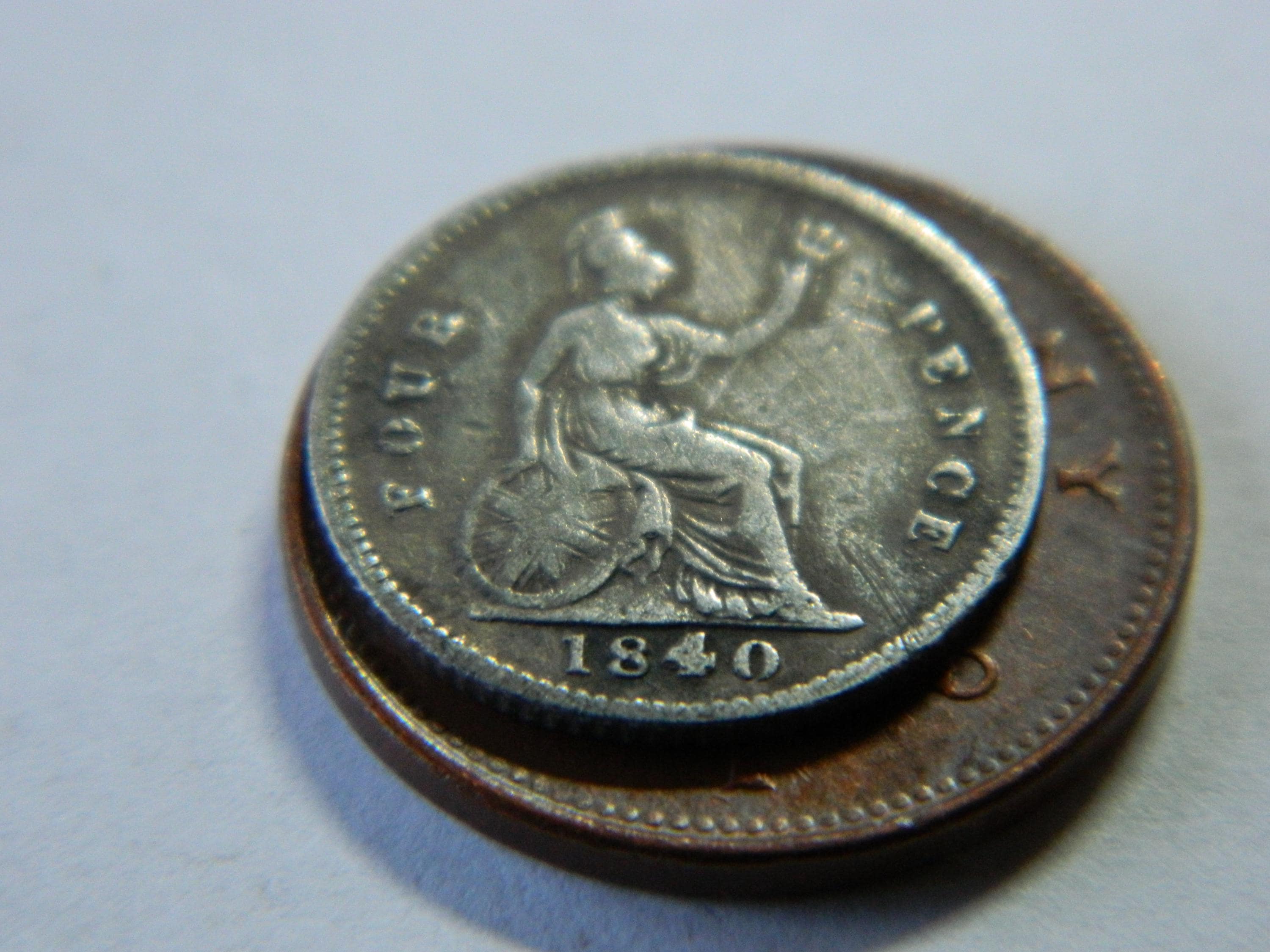 Vintage Queen Victoria Groat / 4p Coin Dated 1840 a Metal