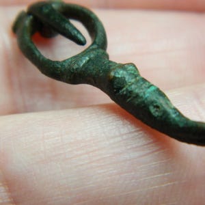 Rare Saxon / Norman early Medieval bronze zoomorphic beast stirrup buckle metal detecting detector find an authentic historical gift present