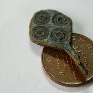 Anglo Saxon / Viking bronze ring and dot decorated pin a metal detecting / detector find a rare authentic artefact a great Gift / present