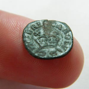 Small Post Medieval bronze Tudor rose farthing coin from the reign of King Charles 1st metal detecting / detector find great gift / present