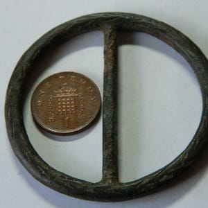 Large Medieval / Tudor bronze sword / sash buckle metal detecting / detector find an authentic post medieval historical gift / present
