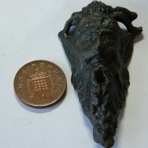 Large Post Medieval / Tudor bronze furniture fitting green man ? artefact metal detecting / detector find great gift present