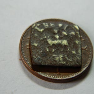 Small Post Medieval bronze coin weight depicting Knight on Horseback metal detecting / detector find circa 1500s a gift / present