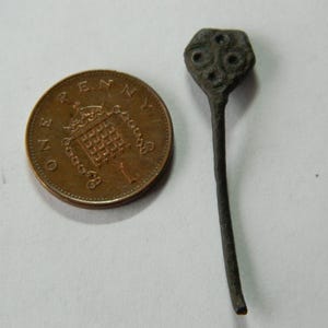 Anglo Saxon / Viking bronze ring and dot decorated pin a metal detecting / detector find a rare authentic artefact a great Gift / present