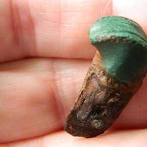 Small Medieval bronze knife pommel wood and iron remaining metal detecting detector find authentic early medieval historical gift / present