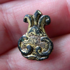 Small Medieval / Tudor gilt bronze pilgrims / supporters badge metal detecting detector find a authentic early historical gift / present
