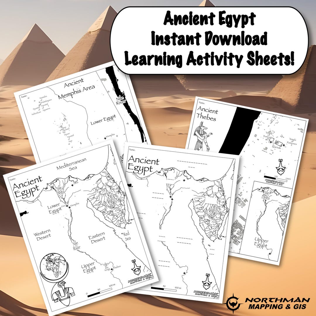Ancient Egypt Printable Maps | Teacher Aid | Homeschool Learning ...