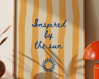 Sunshine Quote Print: Yellow Abstract Sun, Minimalist Home Decor (PDF Available)
