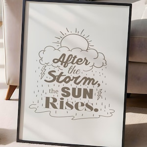 After the Storm Quote Poster – Inspirational Wall Art Print, Motivational Typography Decor, Positive Affirmation for Home or Office