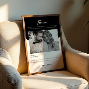 Custom Song Lyric Photo Frame – Personalized Couple Gift with Date & Quote – Forever Wedding Wall Art