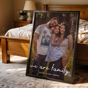 Custom Family Portrait Poster with Names – &quot;We Are Family&quot; Personalized Wall Art – Gift for Parents, Kids, Home Decor (A4/A3)