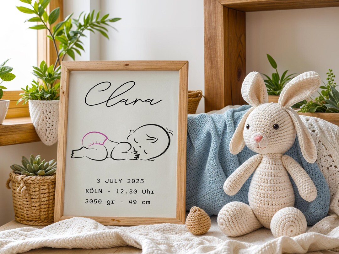 Personalized Baby Birth Stats Poster: Custom Nursery Decor, Newborn ...