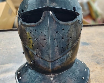 Medieval Knight Helmet – Handmade – Viking Crusader Cosplay Helmet – Collectible Home Decor Gift