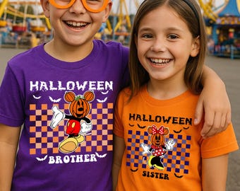 Camisetas personalizadas de Halloween de Disney, camisetas de calabaza de Disney, camisetas de Halloween de Mickey y Minnie, camisetas personalizadas de Halloween de Disney a juego