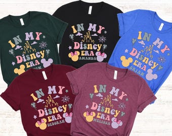 Spersonalizowana koszulka „W mojej erze Disneya”, koszulki rodzinne Disney, koszulka z epoki Disneya, spersonalizowana koszulka Disneyland, koszulka Disney Trip, koszulka Disneyworld