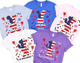Disney Mickey and Minnie American Flag Shirt, Disney 4th Of July Shirts, Custom Disney Patriotic Shirt, Disney Independence Day T-Shirt