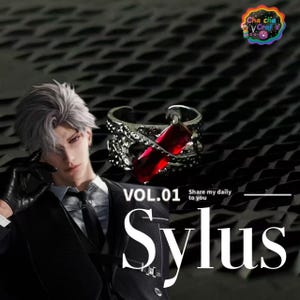 Love and Deep Space，Sylus-themed rings, Sylus ring，anime merchandise, cosplay rings, exquisite handmade，red zircon ring，fan art，シン、진운 恋と深空