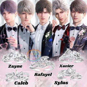 Love and Deepspace Wedding Rings, otome Wedding Rings accessories, Xavier,Zayne Wedding Rafayel Sylus,恋と深空指輪, 恋与深空,セイヤ, レイ, ホムラ, 러브앤딥스페이스